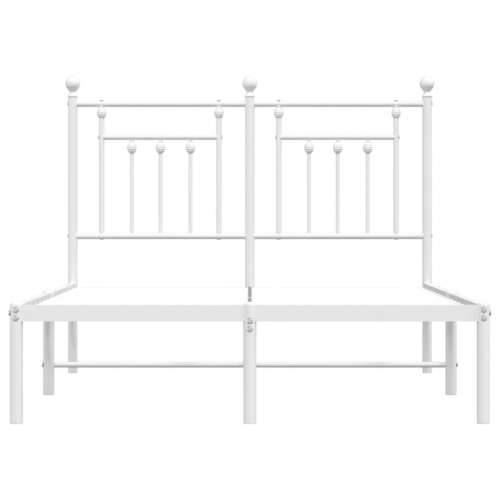 Metalni okvir za krevet s uzglavljem bijeli 120 x 190 cm Bijela 120 x 190 cm s uzglavljem Cijena