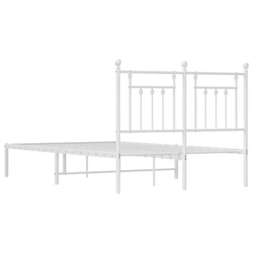 Metalni okvir za krevet s uzglavljem bijeli 120 x 190 cm Bijela 120 x 190 cm s uzglavljem Cijena