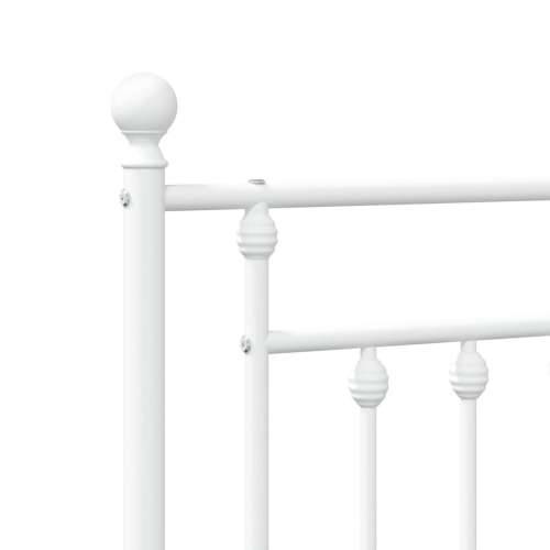 Metalni okvir za krevet s uzglavljem bijeli 120 x 190 cm Bijela 120 x 190 cm s uzglavljem Cijena