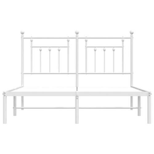Metalni okvir za krevet s uzglavljem bijeli 140 x 190 cm - Bijela 140 x 190 cm s uzglavljem Cijena