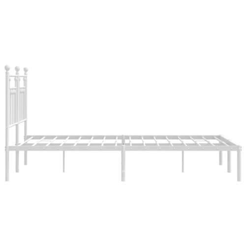Metalni okvir za krevet s uzglavljem bijeli 140 x 190 cm - Bijela 140 x 190 cm s uzglavljem Cijena