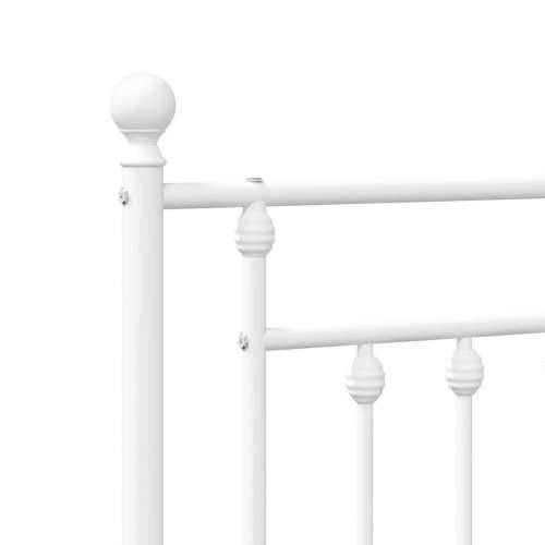 Metalni okvir za krevet s uzglavljem bijeli 140 x 190 cm - Bijela 140 x 190 cm s uzglavljem Cijena