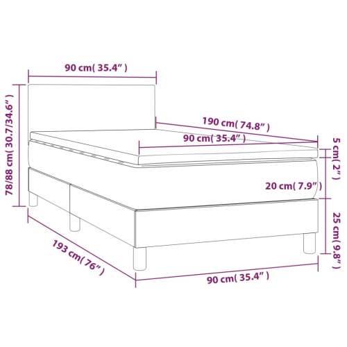 Box spring krevet s madracem crni 90x190 cm od tkanine - Crna 90 x 190 cm Gladak dizajn Cijena