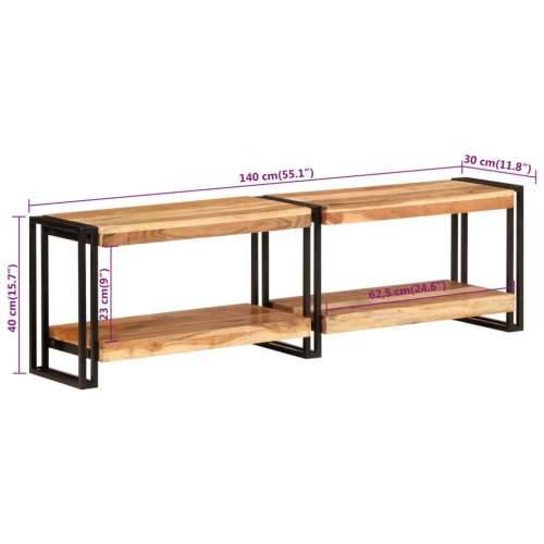 TV ormarić 140 x 30 x 40 cm od masivnog bagremovog drva - Crna 1 140 cm Masivno bagremovo drvo Cijena