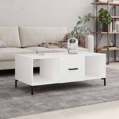 Stolić za kavu bijeli 102 x 50 x 40 cm od konstruiranog drva - Bijela 1 Cijena