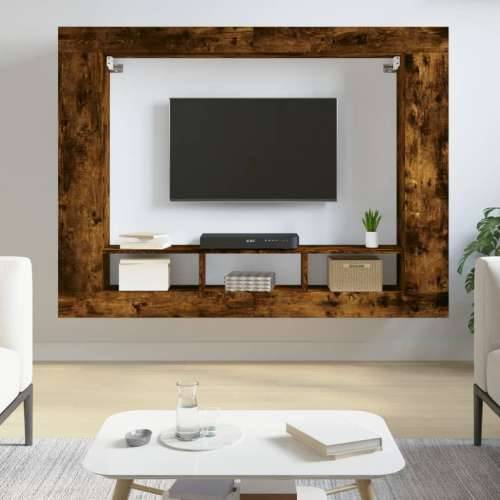 TV ormarić boja dimljenog hrasta 152x22x113cm konstruirano drvo - Dimljeni hrast 1 Cijena