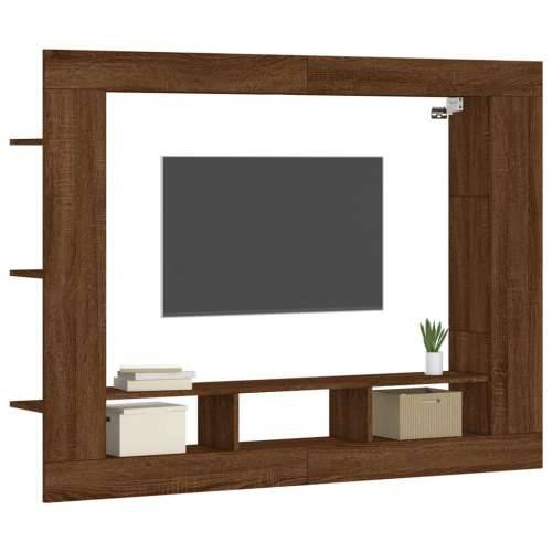 TV ormarić boja smeđeg hrasta 152x22x113 cm konstruirano drvo - Smeđi hrast 1 Cijena