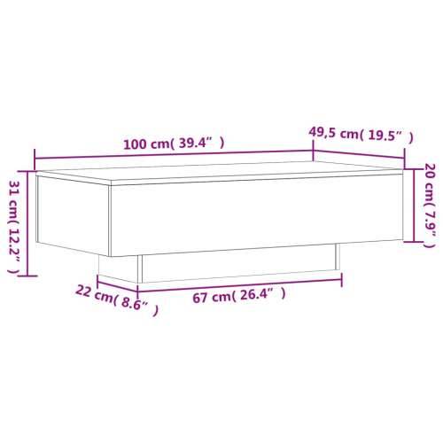 Stolić za kavu boja betona 100 x 49,5 x 31 cm konstruirano drvo - Beton siva 1 Cijena
