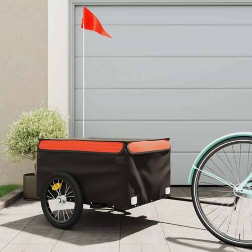 Prikolica za bicikl crno-narančasta 45 kg željezna Cijena