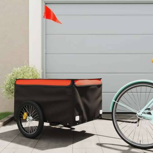 Prikolica za bicikl crno-narančasta 45 kg željezna Cijena