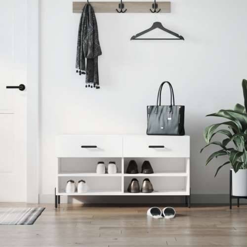 Klupa za cipele bijela 102 x 35 x 55 cm od konstruiranog drva - Bijela 1 Cijena
