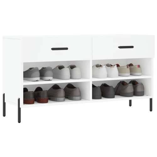 Klupa za cipele bijela 102 x 35 x 55 cm od konstruiranog drva - Bijela 1 Cijena