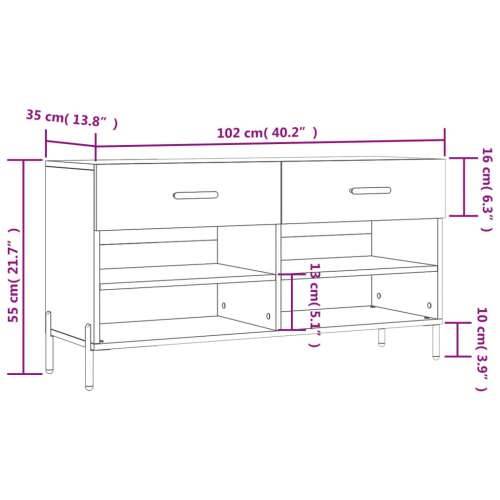 Klupa za cipele bijela 102 x 35 x 55 cm od konstruiranog drva - Bijela 1 Cijena