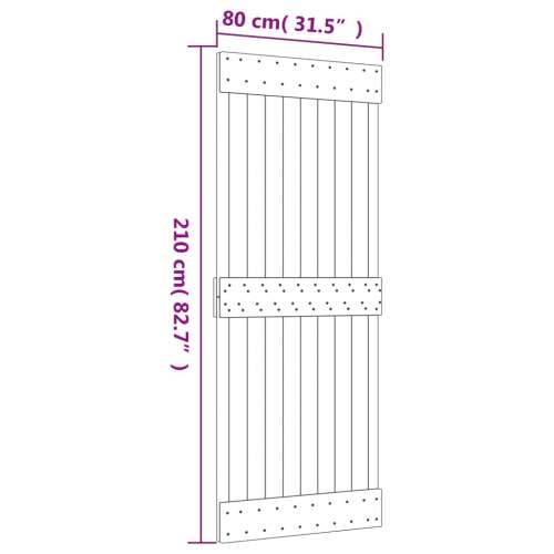 Klizna vrata s priborom za montažu 80 x 210 cm masivna borovina Cijena