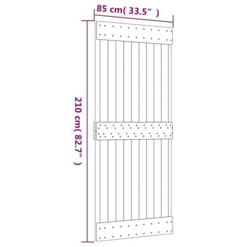 Klizna vrata s priborom za montažu 85 x 210 cm masivna borovina Cijena