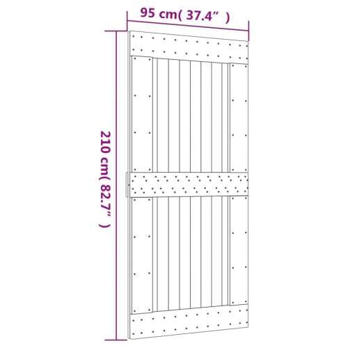 Klizna vrata s priborom za montažu 95 x 210 cm masivna borovina Cijena
