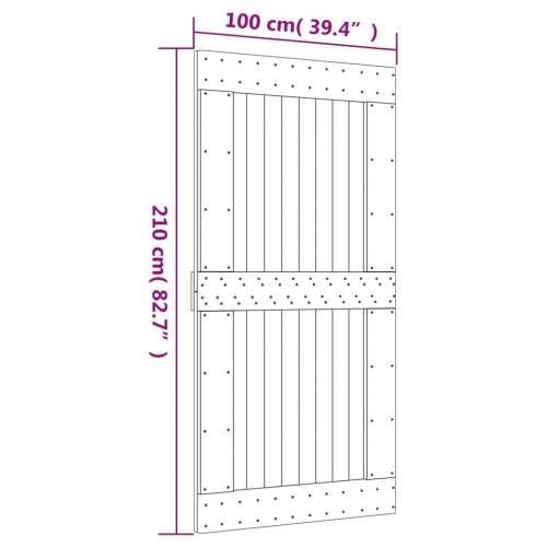 Klizna vrata s priborom za montažu 100x210 cm masivna borovina Cijena