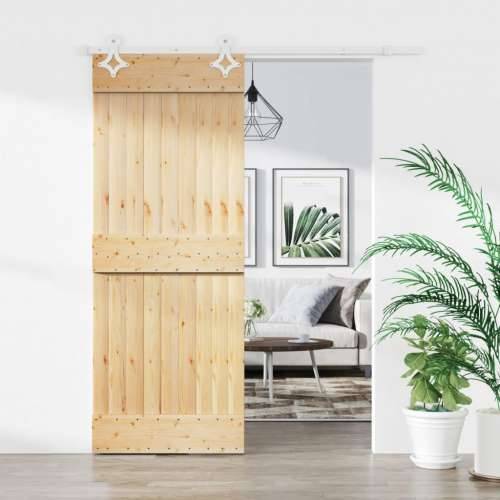 Klizna vrata s priborom za montažu 70 x 210 cm masivna borovina