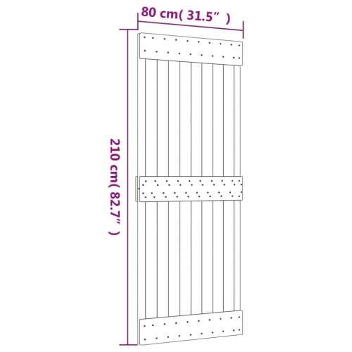 Klizna vrata s priborom za montažu 80 x 210 cm masivna borovina Cijena