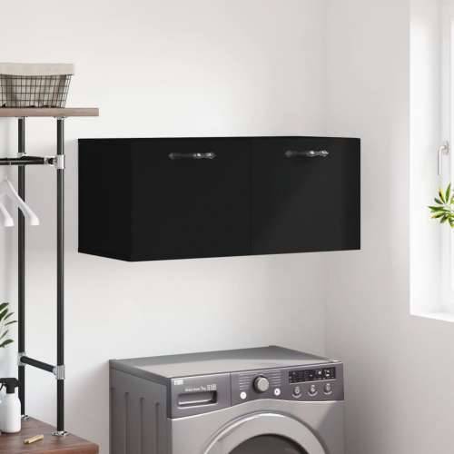 Zidni ormarić crni 80 x 36,5 x 35 cm od konstruiranog drva - Crna 80 x 36.5 x 35 cm 1 Cijena