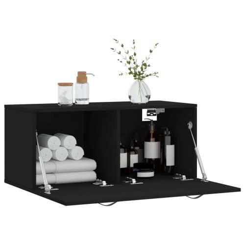 Zidni ormarić crni 80 x 36,5 x 35 cm od konstruiranog drva - Crna 80 x 36.5 x 35 cm 1 Cijena