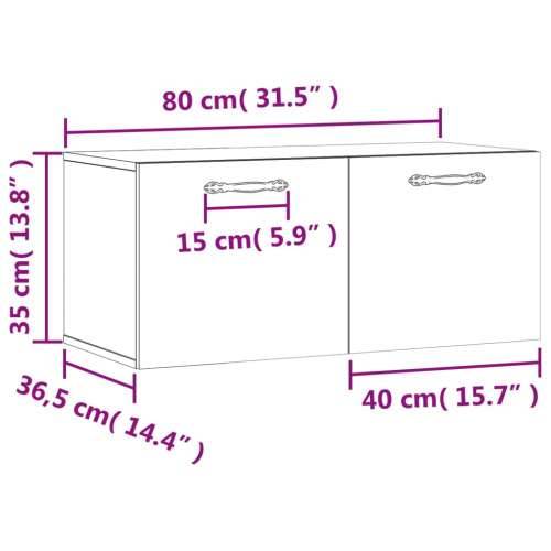 Zidni ormarić crni 80 x 36,5 x 35 cm od konstruiranog drva - Crna 80 x 36.5 x 35 cm 1 Cijena