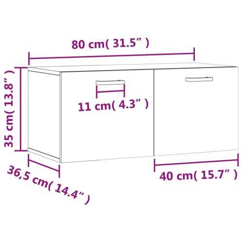 Zidni ormarić smeđa boja hrasta 80x36,5x35 cm konstruirano drvo - Smeđi hrast 80 x 36.5 x 35 cm 1 Cijena