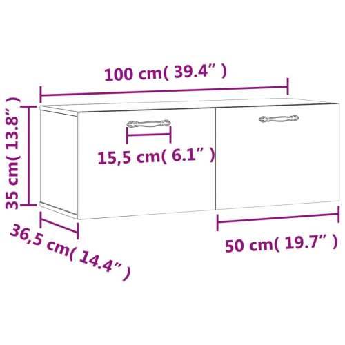 Zidni ormarić boja betona 100 x 36,5 x 35 cm konstruirano drvo - Beton siva 100 x 36.5 x 35 cm 1 Cijena