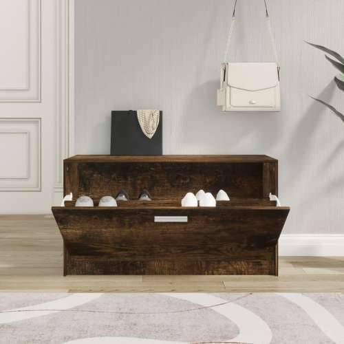 Klupa za cipele boja hrasta 80 x 24 x 45 cm konstruirano drvo - Dimljeni hrast 1 Cijena