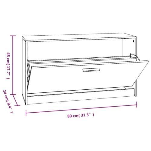 Klupa za cipele boja hrasta 80 x 24 x 45 cm konstruirano drvo - Dimljeni hrast 1 Cijena