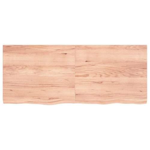 Zidna polica svjetlosmeđa 120x50x(2-4) cm obrađena hrastovina - Svjetlosmeđa 120 x 50 x 4 cm 1 Cijena
