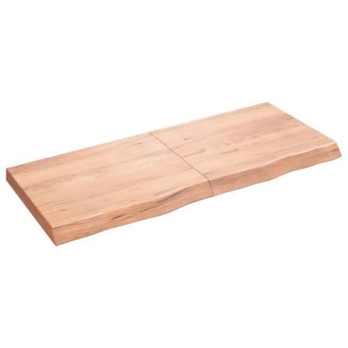 Zidna polica svjetlosmeđa 120x50x(2-6) cm obrađena hrastovina - Svjetlosmeđa 120 x 50 x 6 cm 1 Cijena