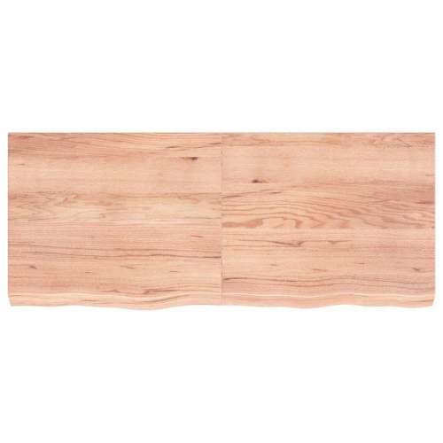 Zidna polica svjetlosmeđa 120x50x(2-6) cm obrađena hrastovina - Svjetlosmeđa 120 x 50 x 6 cm 1 Cijena