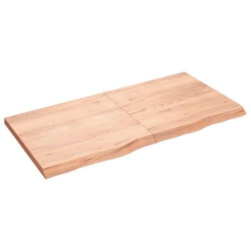 Zidna polica svjetlosmeđa 120x60x(2-4) cm obrađena hrastovina - Svjetlosmeđa 120 x 60 x 4 cm 1 Cijena