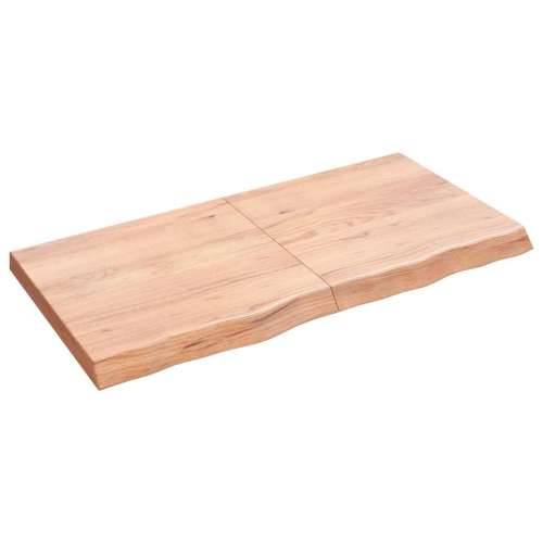 Zidna polica svjetlosmeđa 120x60x(2-6) cm obrađena hrastovina - Svjetlosmeđa 120 x 60 x 6 cm 1 Cijena