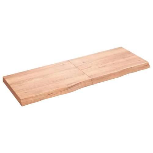 Zidna polica svjetlosmeđa 140x50x(2-6) cm obrađena hrastovina - Svjetlosmeđa 140 x 50 x 6 cm 1 Cijena