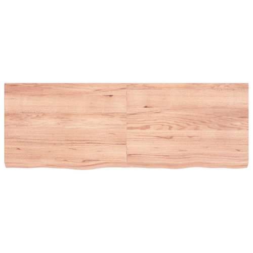 Zidna polica svjetlosmeđa 140x50x(2-6) cm obrađena hrastovina - Svjetlosmeđa 140 x 50 x 6 cm 1 Cijena