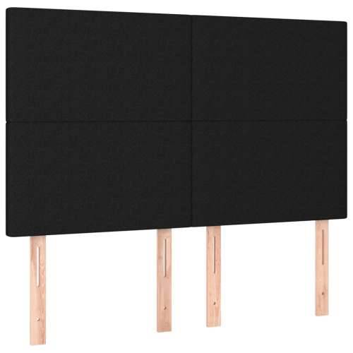 Krevet s oprugama i madracem crni 140 x 190 cm od tkanine - Crna 140 x 190 cm Gladak dizajn Cijena