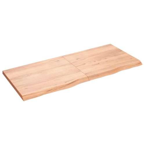 Zidna polica svjetlosmeđa 140x60x(2-4) cm obrađena hrastovina - Svjetlosmeđa 140 x 60 x 4 cm 1 Cijena