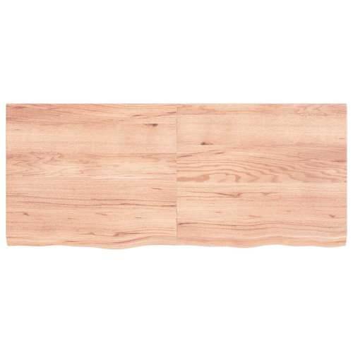 Zidna polica svjetlosmeđa 140x60x(2-4) cm obrađena hrastovina - Svjetlosmeđa 140 x 60 x 4 cm 1 Cijena