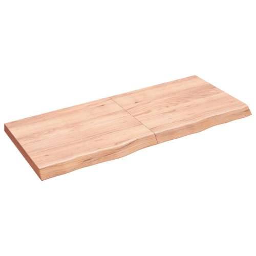 Zidna polica svjetlosmeđa 140x60x(2-6) cm obrađena hrastovina - Svjetlosmeđa 140 x 60 x 6 cm 1 Cijena