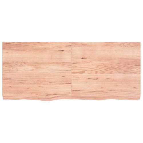 Zidna polica svjetlosmeđa 140x60x(2-6) cm obrađena hrastovina - Svjetlosmeđa 140 x 60 x 6 cm 1 Cijena