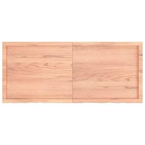 Zidna polica svjetlosmeđa 140x60x(2-6) cm obrađena hrastovina - Svjetlosmeđa 140 x 60 x 6 cm 1 Cijena