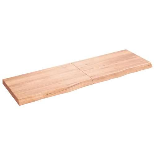 Zidna polica svjetlosmeđa 160x50x(2-6) cm obrađena hrastovina - Svjetlosmeđa 160 x 50 x 6 cm 1 Cijena