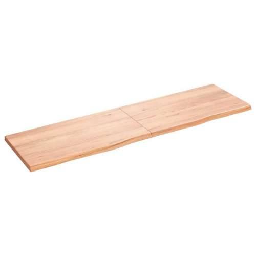 Zidna polica svjetlosmeđa 180x50x(2-4) cm obrađena hrastovina - Svjetlosmeđa 180 x 50 x 4 cm 1 Cijena
