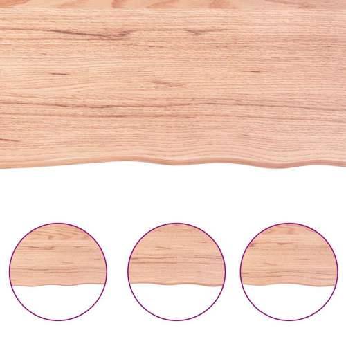 Zidna polica svjetlosmeđa 180x50x(2-4) cm obrađena hrastovina - Svjetlosmeđa 180 x 50 x 4 cm 1 Cijena