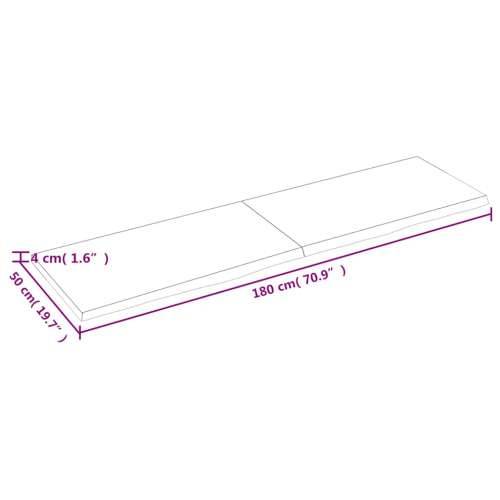 Zidna polica svjetlosmeđa 180x50x(2-4) cm obrađena hrastovina - Svjetlosmeđa 180 x 50 x 4 cm 1 Cijena