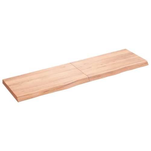 Zidna polica svjetlosmeđa 180x50x(2-6) cm obrađena hrastovina - Svjetlosmeđa 180 x 50 x 6 cm 1 Cijena