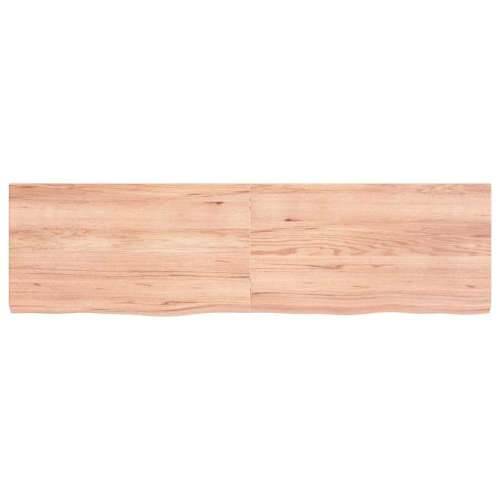 Zidna polica svjetlosmeđa 180x50x(2-6) cm obrađena hrastovina - Svjetlosmeđa 180 x 50 x 6 cm 1 Cijena