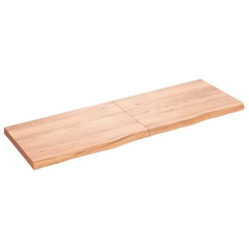 Zidna polica svjetlosmeđa 180x60x(2-6) cm obrađena hrastovina - Svjetlosmeđa 180 x 60 x 6 cm 1 Cijena